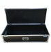 Empty hinged lid briefstyle case with 1 handle end to pull along and 1 handle on front