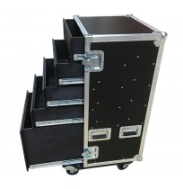 Production Case with 5 drawers and table legs in removable front lid