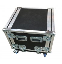 Foam Mounted 8RU Rack Case 440mm deep with removable dolly